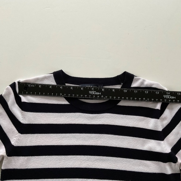 Zara Women’s Striped Short Sleeve Knit Top Sz M Classic Black & White Minimalist - Picture 7 of 7
